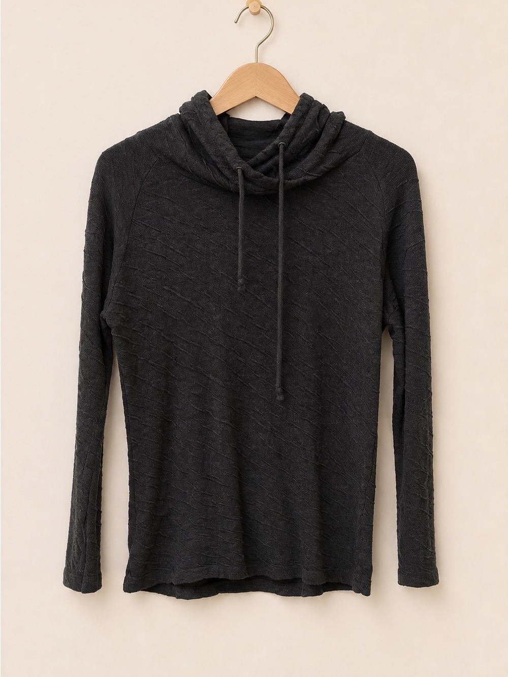 TNA / Aritzia Dark Grey Hoodie with Cowl Neck / Lightweight Hoodie / Full length